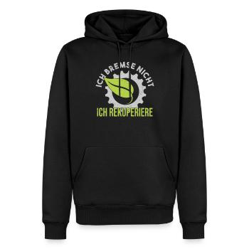 E Auto E Mobilität Elektroauto Spruch - Männer Premium Bio Hoodie - Schwarz - Vorne - Nico (187cm)