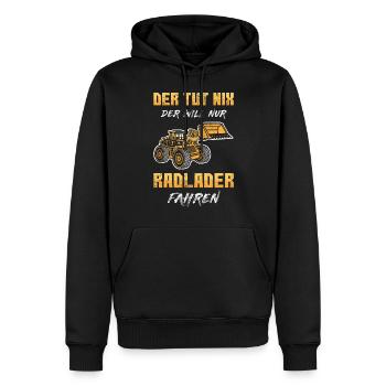 Baustelle Geschenk - Männer Premium Bio Hoodie - Schwarz - Vorne - Nico (187cm)