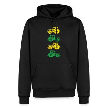 Tracteur - Sweat à capuche Premium bio Homme - noir - Devant - Nico (187cm)