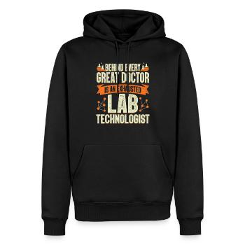 Technicien de laboratoire Profession Assistant de laboratoire Cadeau - Sweat à capuche Premium bio Homme - noir - Devant - Nico (187cm)