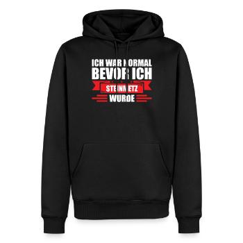 Steinmetz | Geschenkidee für den Beruf Steinmetz - Männer Premium Bio Hoodie - Schwarz - Vorne - Nico (187cm)