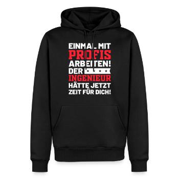 Ingenieur | Lustiges Ingenieur Sprüche Geschenk - Männer Premium Bio Hoodie - Schwarz - Vorne - Nico (187cm)