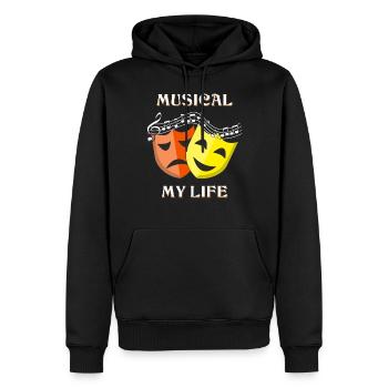 MUSICAL MY LIFE - Männer Premium Bio Hoodie - Schwarz - Vorne - Nico (187cm)