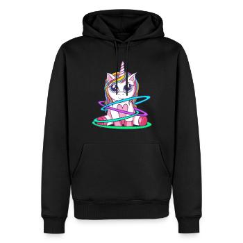 Rainbow Hulacorn Licorne Gymnastique rythmique - Sweat à capuche Premium bio Homme - noir - Devant - Nico (187cm)