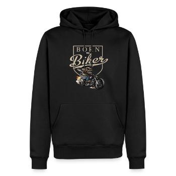 Born To Biker - Männer Premium Bio Hoodie - Schwarz - Vorne - Nico (187cm)