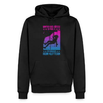 Bergsteigen Berg Kletterer Mädchen beim Klettern - Männer Premium Bio Hoodie - Schwarz - Vorne - Nico (187cm)