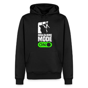Bouldering Mode On Berg Klettern Felsen Bouldern - Männer Premium Bio Hoodie - Schwarz - Vorne - Nico (187cm)