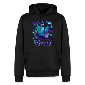 Nur ein Mädchen, das Fantasy-Bücher liebt - Männer Premium Bio Hoodie - Schwarz - Vorne - Nico (187cm)