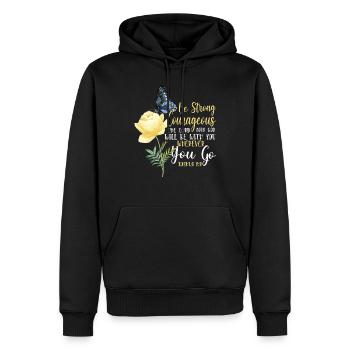 Christian Bible Verse Quote - Männer Premium Bio Hoodie - Schwarz - Vorne - Nico (187cm)