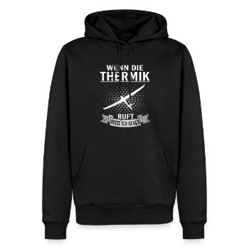 Wenn die Thermik ruft muss ich gehen - Männer Premium Bio Hoodie - Schwarz - Vorne - Nico (187cm)
