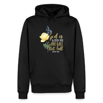 Christian Bible Verse Quote - Männer Premium Bio Hoodie - Schwarz - Vorne - Nico (187cm)