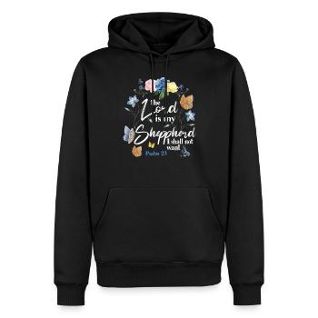 Christian Bible Verse Quote - Männer Premium Bio Hoodie - Schwarz - Vorne - Nico (187cm)