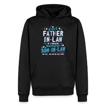 Stolzer Schwiegervater des verdammten, großartigen Schwiegersohns - Männer Premium Bio Hoodie - Schwarz - Vorne - Nico (187cm)