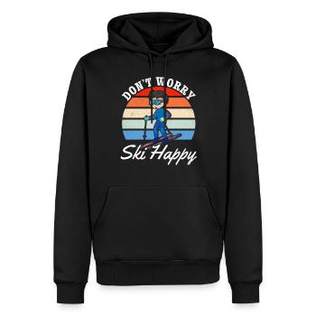 Skieurs Ski Ne vous inquiétez pas Ski Happy Skier - Sweat à capuche Premium bio Homme - noir - Devant - Nico (187cm)