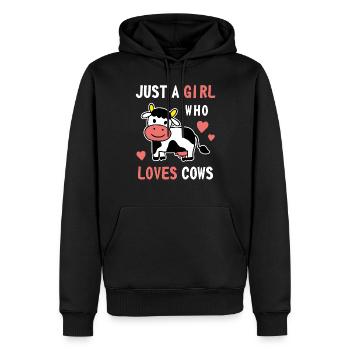 Just A Girl Who Loves Cows Farmer Milk Lover Cow F - Men’s Premium Organic Hoodie - black - Front - Nico (187cm)
