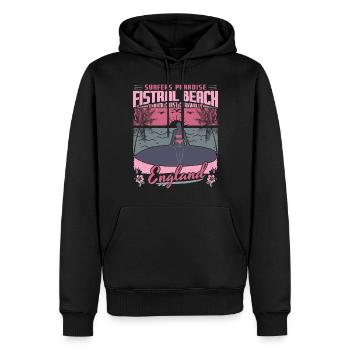 FISTRAL BEACH CORNWALL ENGLAND - SURFING GIRL - Men’s Premium Organic Hoodie - black - Front - Nico (187cm)