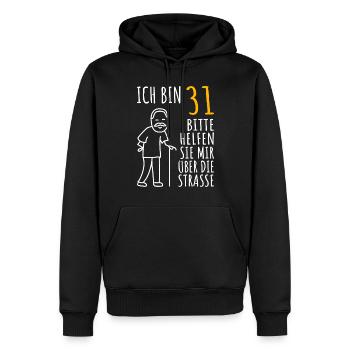 31 Geburtstag 31er 31ter Ich bin 31 Jahre alt Mann - Männer Premium Bio Hoodie - Schwarz - Vorne - Nico (187cm)