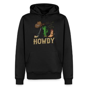 Cowboy Western Country - Männer Premium Bio Hoodie - Schwarz - Vorne - Nico (187cm)