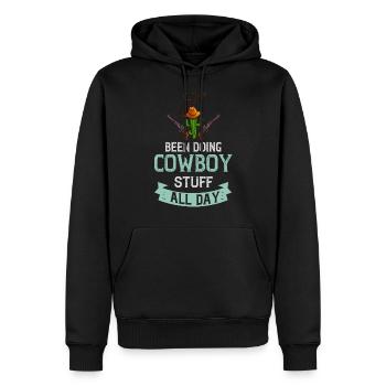 Cowboy Western Country - Männer Premium Bio Hoodie - Schwarz - Vorne - Nico (187cm)