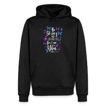 Christian Bible Verse Quote - Männer Premium Bio Hoodie - Schwarz - Vorne - Nico (187cm)