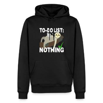 To-Do List Nothing Todo List Nothing Sloth Lazy - Men’s Premium Organic Hoodie - black - Front - Nico (187cm)