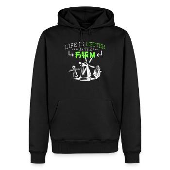 Bauernhof Farm Spruch - Männer Premium Bio Hoodie - Schwarz - Vorne - Nico (187cm)
