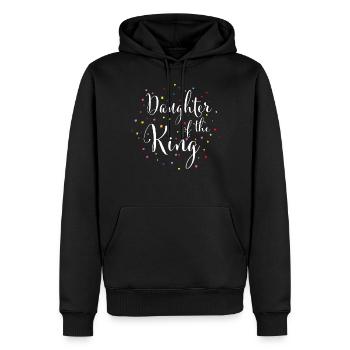 Fille du Roi Jésus Dieu Christ Don - Sweat à capuche Premium bio Homme - noir - Devant - Nico (187cm)