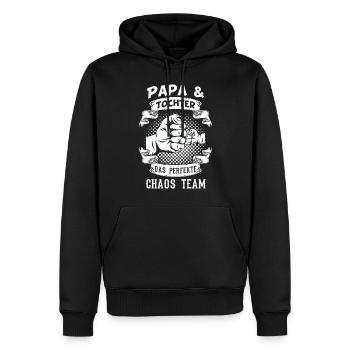 Papa & Tochter - Männer Premium Bio Hoodie - Schwarz - Vorne - Nico (187cm)