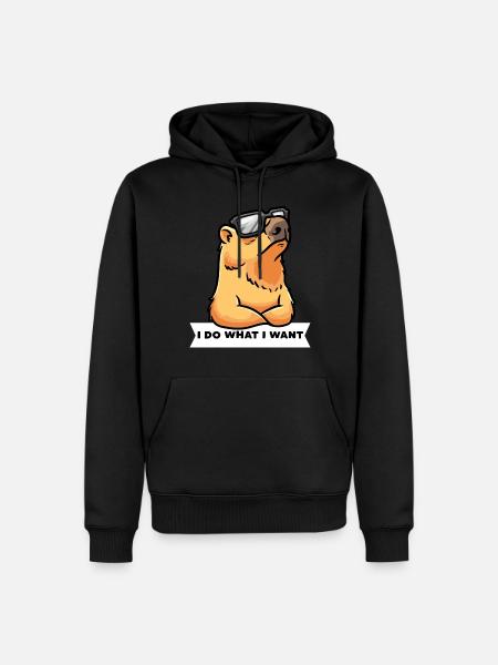 Capybara Capybara Capybara persistant - Sweat à capuche Premium bio Homme - noir