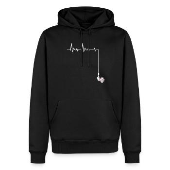 Bungee Jumping Herzschlag Einhorn Bungee Jumpers - Männer Premium Bio Hoodie - Schwarz - Vorne - Nico (187cm)