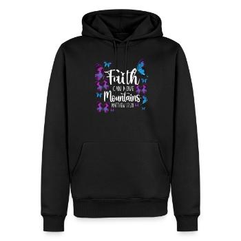 Christian Bible Verse Quote - Männer Premium Bio Hoodie - Schwarz - Vorne - Nico (187cm)