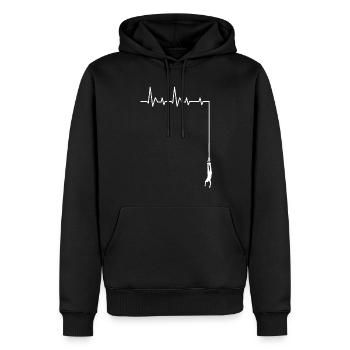 Bungee Jumping Herzschlag Bungee Jumpers - Männer Premium Bio Hoodie - Schwarz - Vorne - Nico (187cm)
