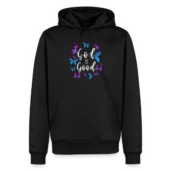 Christian Bible Verse Quote - Männer Premium Bio Hoodie - Schwarz - Vorne - Nico (187cm)