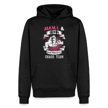 Mama Sohn Familie Geschenk - Männer Premium Bio Hoodie - Schwarz - Vorne - Nico (187cm)