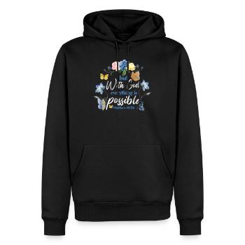 Christian Bible Verse Butterfly - Männer Premium Bio Hoodie - Schwarz - Vorne - Nico (187cm)