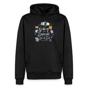 Christian Bible Verse Butterfly - Männer Premium Bio Hoodie - Schwarz - Vorne - Nico (187cm)