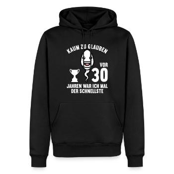 30 Jahre vor 30 Jahren schnellste 30. Geburtstag - Männer Premium Bio Hoodie - Schwarz - Vorne - Nico (187cm)