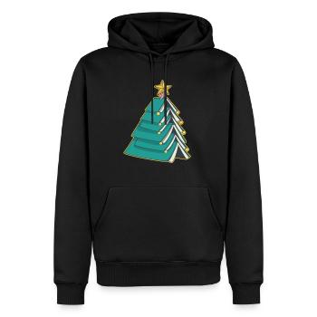 Tannenbaum aus Büchern für Autor Schriftsteller - Männer Premium Bio Hoodie - Schwarz - Vorne - Nico (187cm)