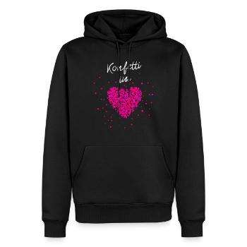 Konfetti im Herzen Fasching Karneval Konfetti - Männer Premium Bio Hoodie - Schwarz - Vorne - Nico (187cm)