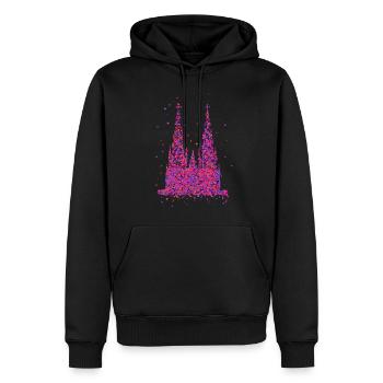 Kölner Dom Fasching Karneval Konfetti Kostüm - Männer Premium Bio Hoodie - Schwarz - Vorne - Nico (187cm)