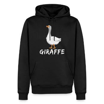 GANS GIRAFFE - Männer Premium Bio Hoodie - Schwarz - Vorne - Nico (187cm)