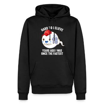 18 Jahre vor 18 Jahren schnellste 18. Geburtstag - Männer Premium Bio Hoodie - Schwarz - Vorne - Nico (187cm)