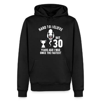 30 Jahre vor 30 Jahren schnellste 30. Geburtstag - Männer Premium Bio Hoodie - Schwarz - Vorne - Nico (187cm)