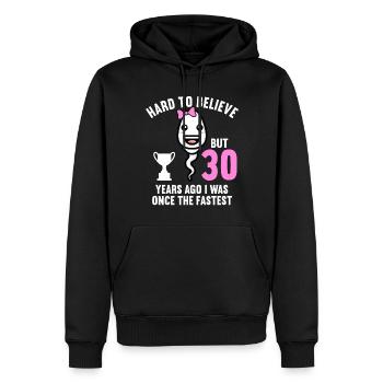 30 Jahre vor 30 Jahren schnellste 30. Geburtstag - Männer Premium Bio Hoodie - Schwarz - Vorne - Nico (187cm)
