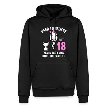 18 Jahre vor 18 Jahren schnellste 18. Geburtstag - Männer Premium Bio Hoodie - Schwarz - Vorne - Nico (187cm)