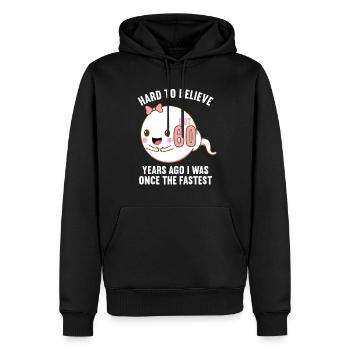 Il y a 60 ans 60 ans le plus rapide 60e anniversaire - Sweat à capuche Premium bio Homme - noir - Devant - Nico (187cm)
