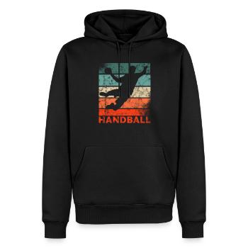 Handball jump joueurs de handball et joueurs de handball - Sweat à capuche Premium bio Homme - noir - Devant - Nico (187cm)