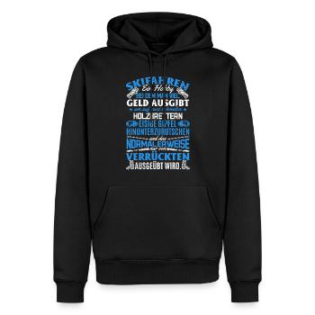 Skifahrer Spruch Après-ski Party Skiing Skifahren - Männer Premium Bio Hoodie - Schwarz - Vorne - Nico (187cm)