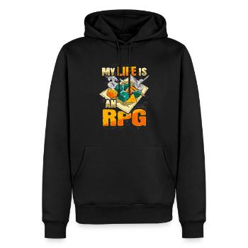 Ma vie est une chemise RPG pour RPG Gamer - Sweat à capuche Premium bio Homme - noir - Devant - Nico (187cm)