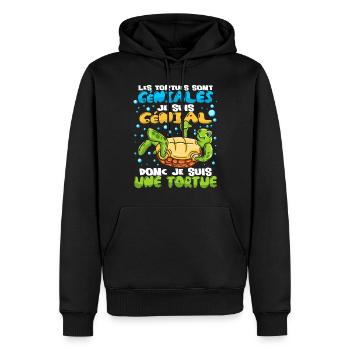 Tortues Je Suis Une Tortue - Sweat à capuche Premium bio Homme - noir - Devant - Nico (187cm)